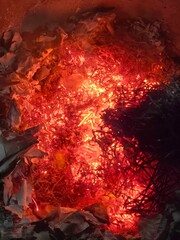 fire burning in a fireplace