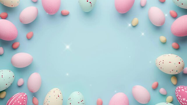 easter eggs frame background