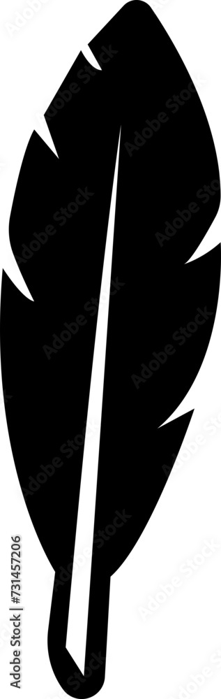 Aufkleber black fill feather icon. vector illustration for graphic and web design. simple silhouette sign isol
