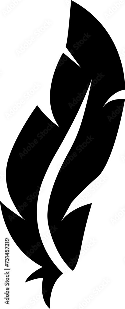 Poster black fill feather icon. vector illustration for graphic and web design. simple silhouette sign isol