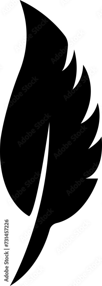 Aufkleber black fill feather icon. vector illustration for graphic and web design. simple silhouette sign isol