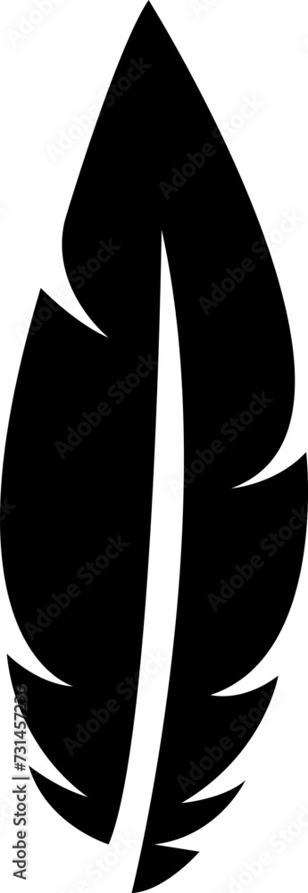 Aufkleber black fill feather icon. vector illustration for graphic and web design. simple silhouette sign isol