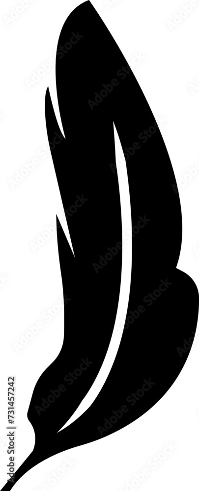 Poster black fill feather icon. vector illustration for graphic and web design. simple silhouette sign isol