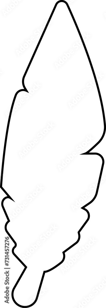 Aufkleber black outline feather icon. vector illustration for graphic and web design. simple silhouette sign e