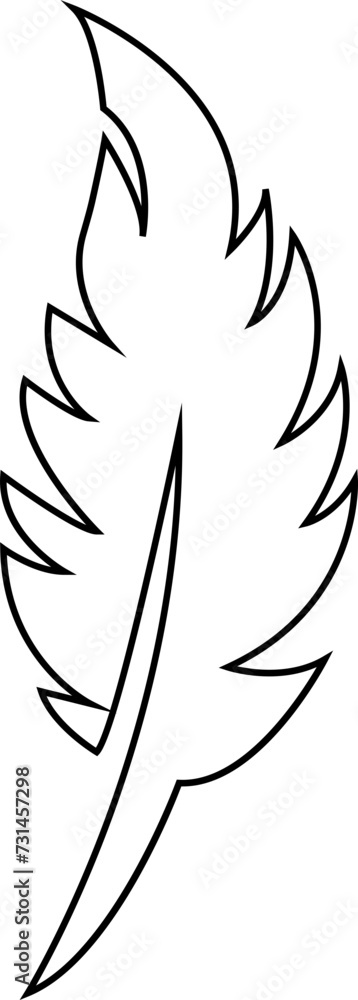 Poster black outline feather icon. vector illustration for graphic and web design. simple silhouette sign e