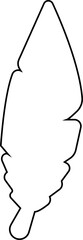 Black outline Feather icon. Vector illustration for graphic and web design. Simple silhouette sign editable stock on transparent background. Internet concept symbol for website button or mobile app.