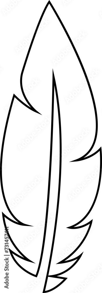 Poster black outline feather icon. vector illustration for graphic and web design. simple silhouette sign e