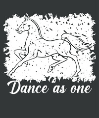 Dance as one T-shirt design vector, Horse lover, Horse lover shirt, Horse lover girl, Horse lover boy