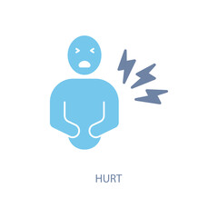 hurt concept line icon. Simple element illustration. hurt concept outline symbol design.