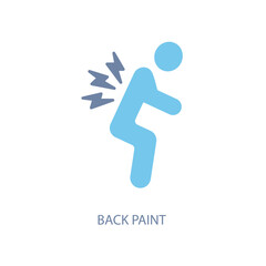 back pain concept line icon. Simple element illustration. back pain concept outline symbol design.