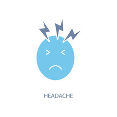 headache concept line icon. Simple element illustration. headache concept outline symbol design.