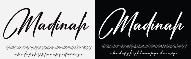 Foto op Aluminium signature Font Calligraphy Logotype Script Brush Font Type Font lettering handwritten © designer