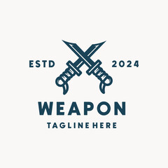 Weapon Sword Knight Vector Logo Design illustration