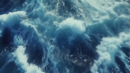 ocean waves surface fly over