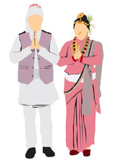 nepali traditional dress illustration