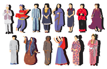 group of people in traditional dresses