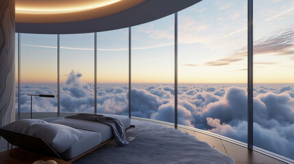 Bedroom With a View of the Clouds