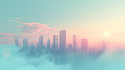 雲に浮かぶ幻想的な都市