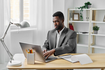 computer man job freelancer american student african education office laptop online businessman