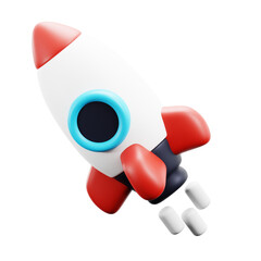 3D Rocket Icon