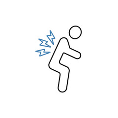 back pain concept line icon. Simple element illustration. back pain concept outline symbol design.