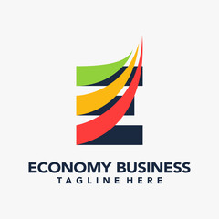 Fototapeta premium Letter E for economy logo design