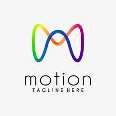 Fototapeta na wymiar Letter M for motion infinity logo design