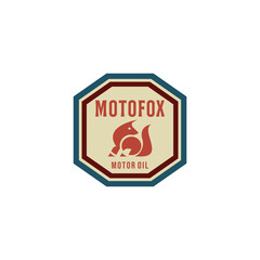 Badge logo for automotive with symbol design vector red fox.retro vintage emblem