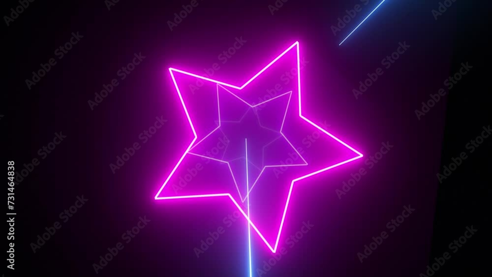 Poster glowing neon lighting abstract technology background. motion graphic fluorescent light loopable vide