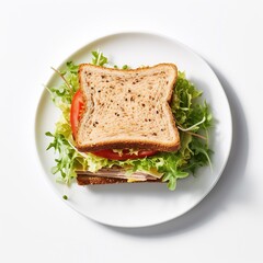Fototapeta na wymiar Crave-Worthy Creations: Loaded Fast Food Sandwich, Isolated on White. Dive into a Symphony of Flavor with Every Bite, Captured Perfectly Against a Clean Background for Your Culinary Delight