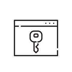 Browser and key. Secure internet account. Pixel perfect icon