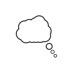 Thought bubble thinking cloud line art vector icon for apps and websites
