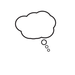 Thought bubble thinking cloud line art vector icon for apps and websites