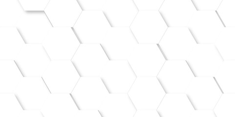 White pattern of hexagons Abstract background with hexagons. Geometrics hexagon polygonal pattern web cell background vector. seamless bright white honeycomb background.	