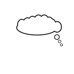 Thought bubble thinking cloud line art vector icon for apps and websites