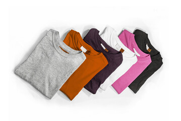 isolated Round neck t-Shirts  orange