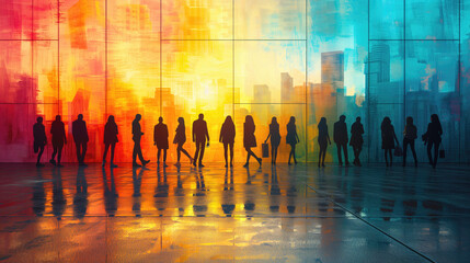 Crowds of foreign nations, different religions, social concepts and cultures.