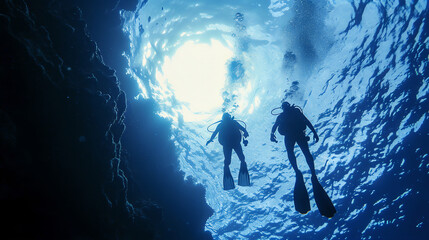 scuba diving - obrazy, fototapety, plakaty