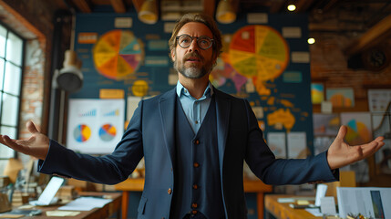 CEO - CFO - Business leader going over financial results - board meeting - financial meeting - data analytics - visual aides - going over data