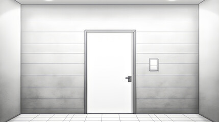 A white door in a room with white walls
