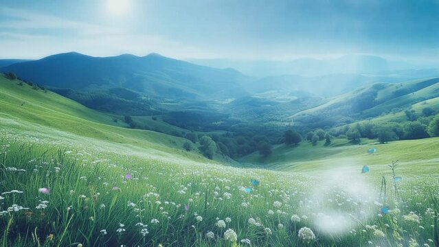 green grass. seamless looping time-lapse animation video background
