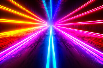 Neon Lights Speeding on Infinite Highway.