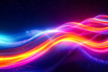 Obraz premium Abstract Cosmic Waves in Neon Colors.