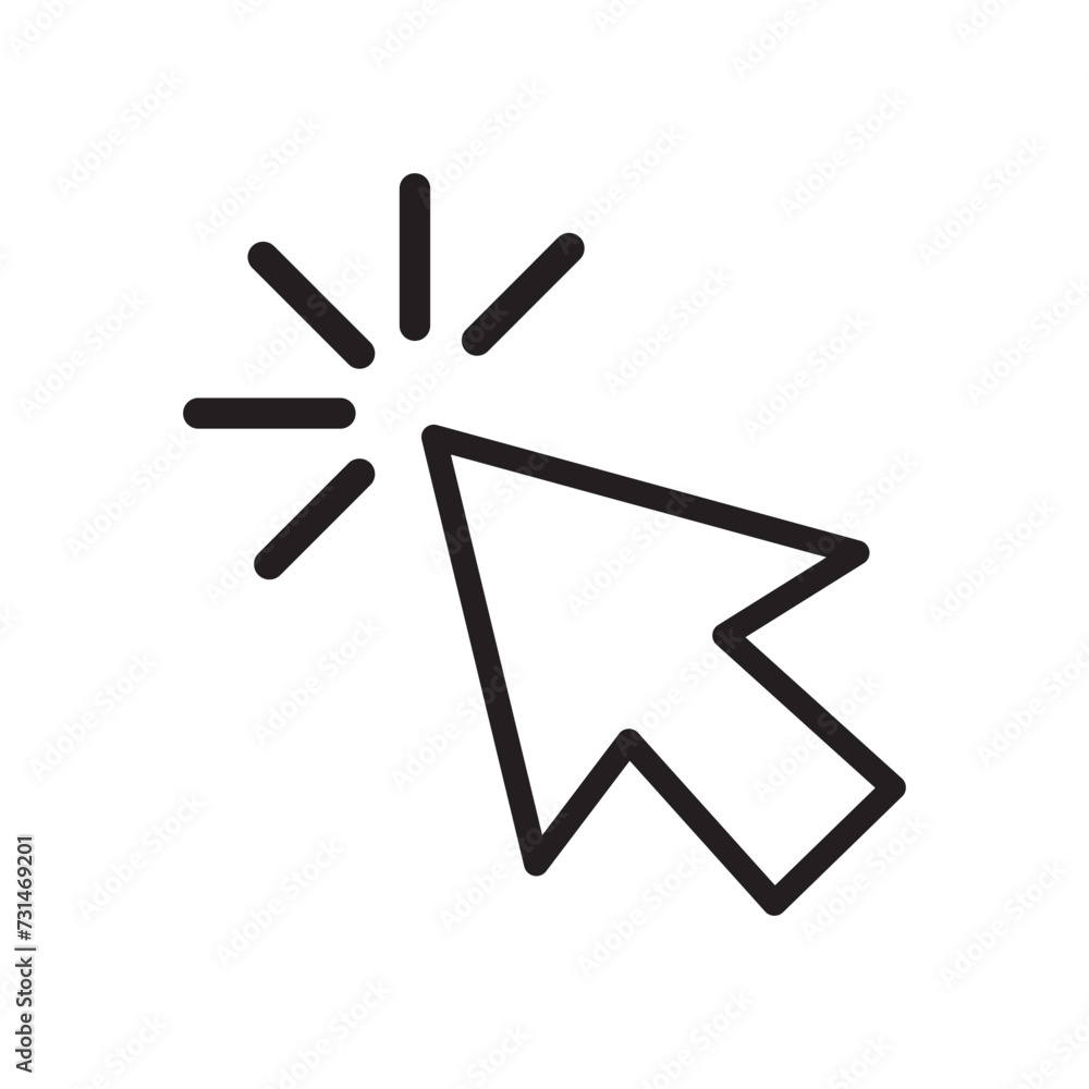 Aufkleber computer mouse click pointer cursor arrow flat icon for apps and websites