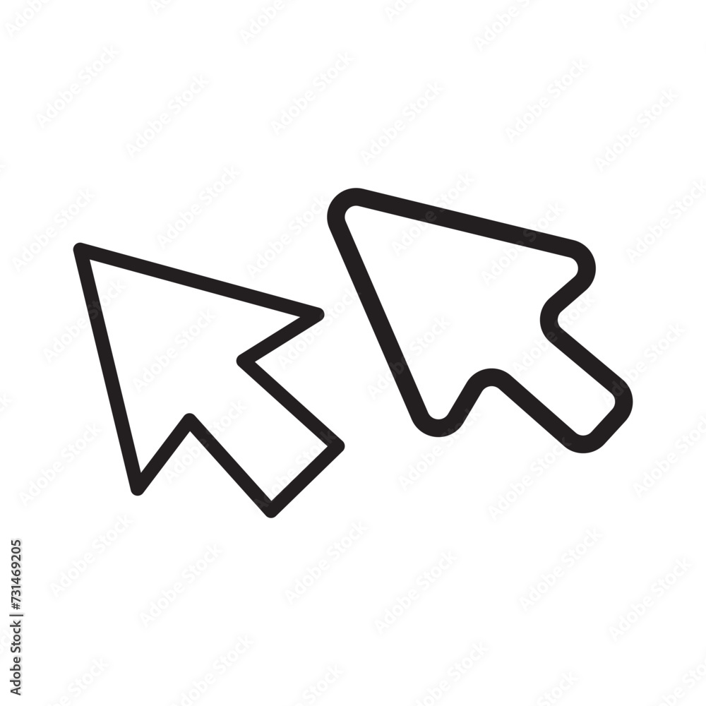 Aufkleber computer mouse click pointer cursor arrow flat icon for apps and websites