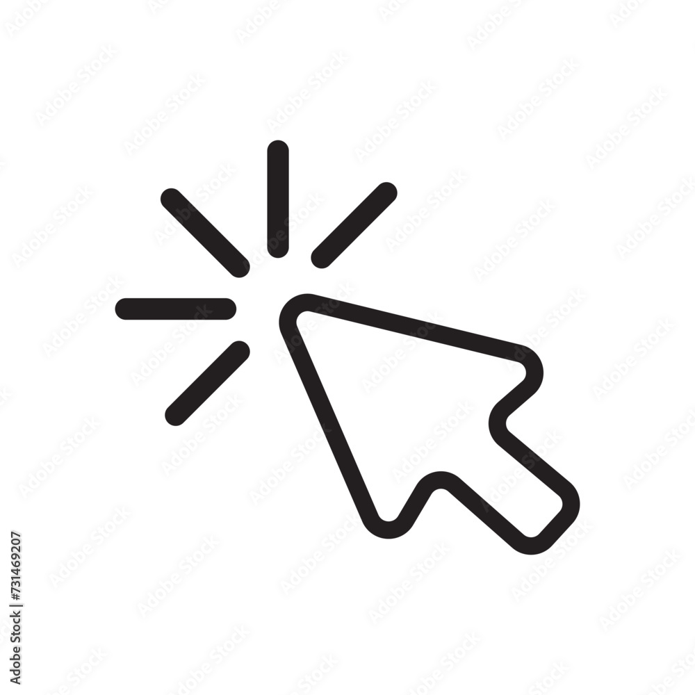 Aufkleber computer mouse click pointer cursor arrow flat icon for apps and websites