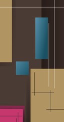 Memphis wallpaper, aesthetic abstract texture, colorful, brown