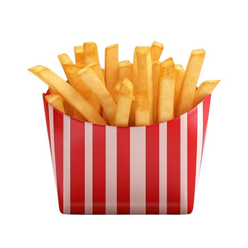 French fries isolated on transparent background, png