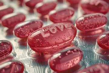 A Row of Love Pills Spelling Love - 731475217