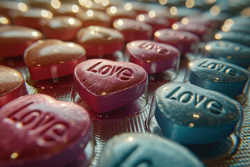 A Row of Love Pills Spelling Love - 731475220